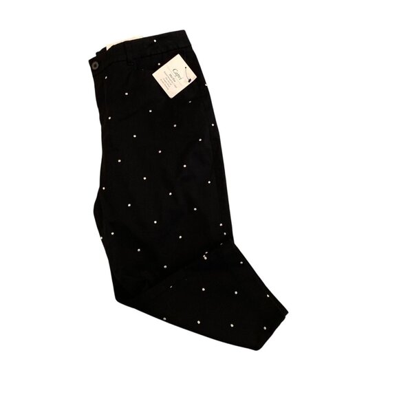 Croft & Barrow Women's Black Polka Dot Slimming Capri Pants Size M - Picture 1 of 10